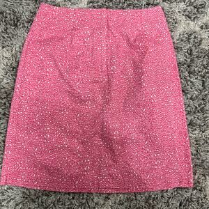 Vintage Talbots Pink Leopard Print Pencil Straight Skirt 6 S Cheetah Animal